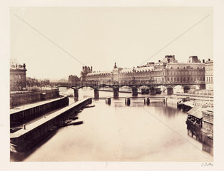 The Louvre and buildings on the Seine  Paris  c 1865.
