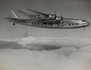 Ensign prototype G-ADSR in flight above the clouds  c 1930s.