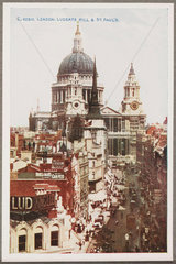'London: Ludgate Hill And St. Paul's'  c 1914.