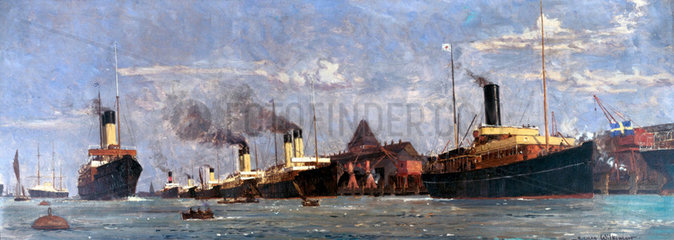 'Ferries at Parkeston Quay  Harwich'  c 1905-1923