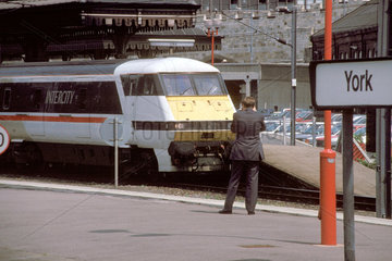 Inter-City train at York Station  1993.