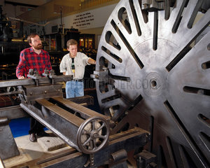 Heavy facing lathe built in 1810  on display at the Science Museum  c 1990.