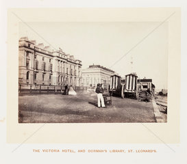 'The Victoria Hotel  And Dorman's Library  St Leonards'  1864.