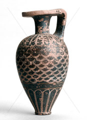 Decorated pottery vessel  European  c 700-680 BC.