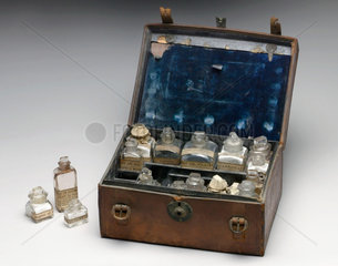 Leather medicine chest  1863-1901.