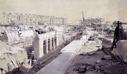 Mornington Crescent - line under construction  London  September 1836.