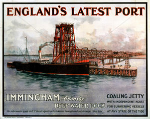 ‘England's Latest Port - Immingham’  GCR poster  c 1930s.