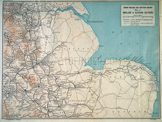 Map of the London Midland & Scottish Railway  c 1930.