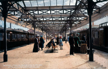 Bexhill Station Departure Platform  c 1905.