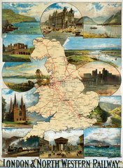 England and Wales  LNWR poster  early 20th century.