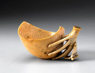 Ivory vessel  possibly a medicine cup  Cameroon  late 19th-early 20th century.