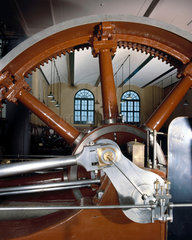 Mill engine wheel in the East Hall  Science Museum  London  c 1985.