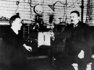 Sir Ernest Rutherford and Hans Geiger  physicists  1912.