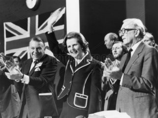 Margaret Thatcher waving at tory party conference  10 October 1979.