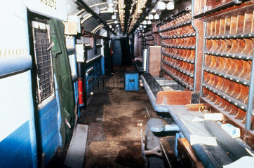 Interior of a BR travelling post office.