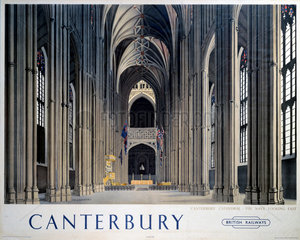 ‘Canterbury Cathedral - The Nave looking East ‘  BR (SR) poster  1948.