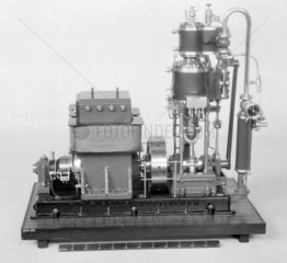 Model of a steam engine and dynamo  1890-1900.