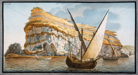 The 'Capo dell’Arco'  a headland on the island of Ventotiene  (southern Italy)  c 1776.