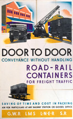 ‘Door to Door’  GWR/LMS/LNER/SR poster  1923-1947.