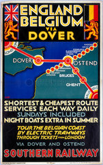 'England - Belgium via Dover'  SR poster  1923-1947.