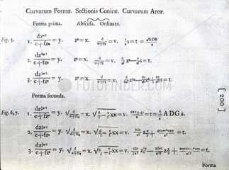 Formulae on curved forms  1704.
