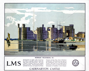 ‘Caernarvon Castle’  LMS poster  1929.