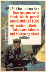 'Help the Shunter'  BR poster  c 1948.