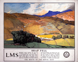 'Shap Fell - The Route of the Royal Scot'  LMS poster  1925.