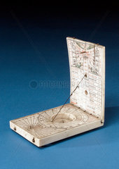 Ivory diptych sundial  1700.