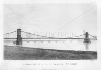Hungerford Suspension Bridge  London  c 1850.