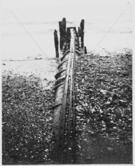 Atmospheric railway pipe in use as a drain  Paignton  Devon  c 1912.