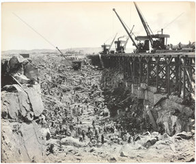 ‘West channel excavation looking east’  Aswan Dam  Egypt  April 1901.