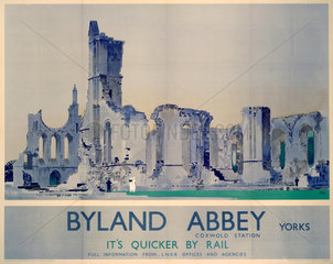 ‘Byland Abbey’  LNER poster  1934.