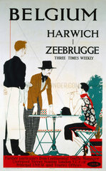 'Belgium  Harwich  Zeebrugge'  LNER poster  1923-1947.