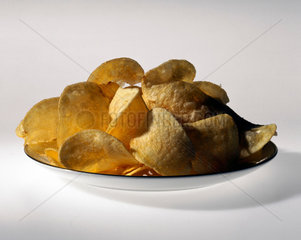 Plate of potato crisps  1998.