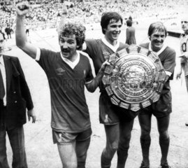 Liverpool with the Championship shield  3 May 1980.