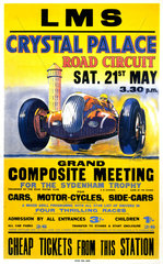 'Crystal Palace Road Circuit’  LMS poster  1938.