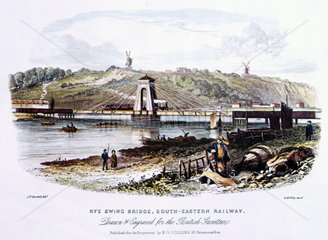 Rye Swing Bridge  South Eastern Railway  c 1855.