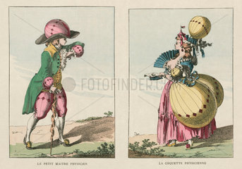 Balloon-inspired costumes  late 18th century.