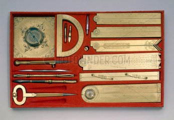 Set of mathematical instruments  c 1701.