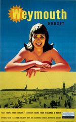 'Weymouth  Dorset'  BR (SR) poster  1959.