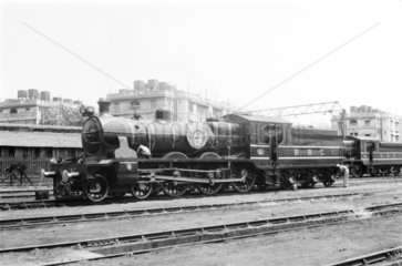 Steam locomotive at Lower Parel  India  1940.