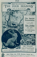 Poster advertising 'The Four Seasons'  1922.