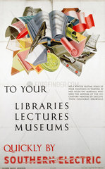 ‘To your libraries  lectures  museums’  poster  1937.
