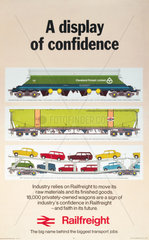'A Display of Confidence - Railfreight'  BR poster  1974.