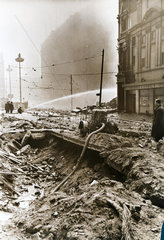 Street damaged in the Blitz  Liverpool  1940s.