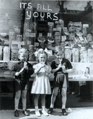 Children buy off-ration sweets  London  5 February 1953.