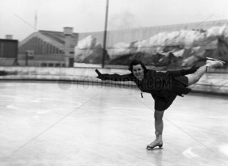 Woman ice-skating  c 1930s.