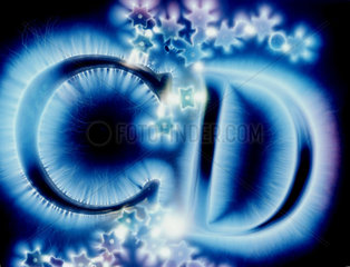 Kirlian photograph of the letters C and D.