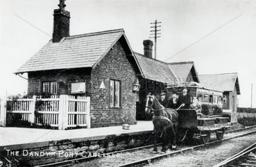 Dandy Cart No 1 at North British Railways' station  Port Carlisle  c 1910.